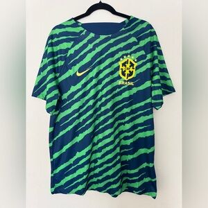 Brazil Team 2022/2023 Pre-Match Training Football Shirt Jersey Nike Men's Sz XL